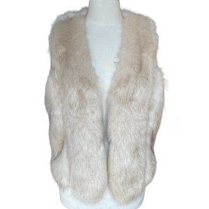 New Look Faux Fur Vest Sz S Scandi Girl Après-Ski Coastal Cowgirl Festival-S
